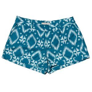 Banana Republic | Ryan Fit Teal & White Linen Shorts Size 6